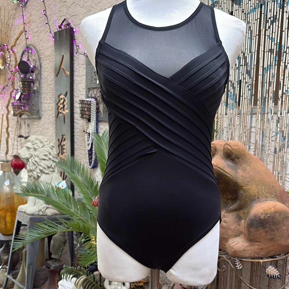 Elegant Black Mesh Swimsuit